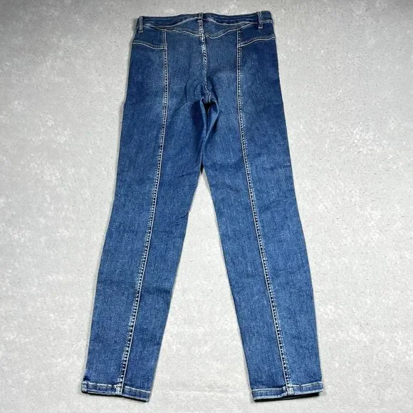 Free People We The Free Skinny Jeans Size 29 Medium Wash Retro 80s Y2K - Picture 9 of 12